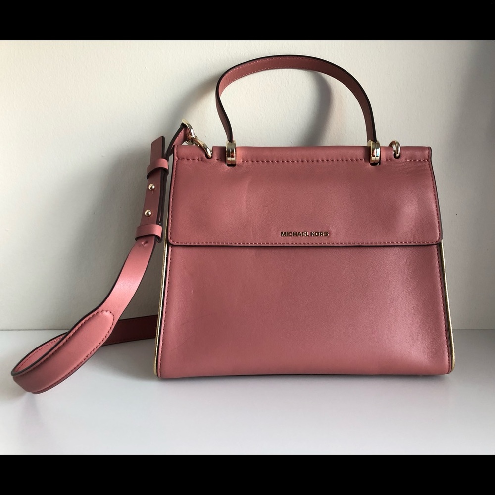 Michael Kors Jasmine Rose Leather Satchel